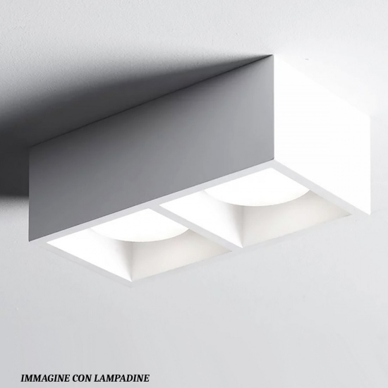 Plafoniera gesso bianco moderna rettangolare sforzin mylasa