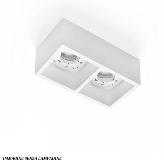 Plafoniera gesso bianco moderna rettangolare sforzin mylasa