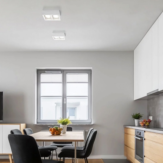 Plafoniera gesso bianco moderna rettangolare sforzin mylasa