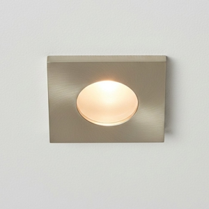 Faretto nickel per bagno doccia quadrato da incasso a soffitto fp