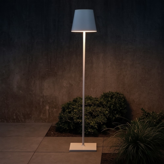 Lampada piantana per esterno bianca moderna fp