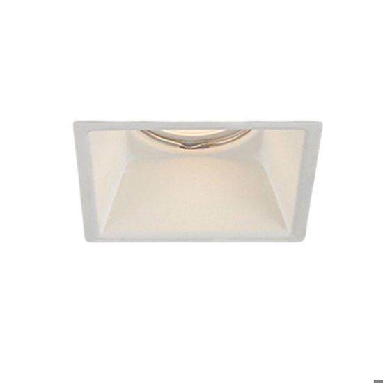 Faretto quadrato metallo bianco da incasso a soffitto fp