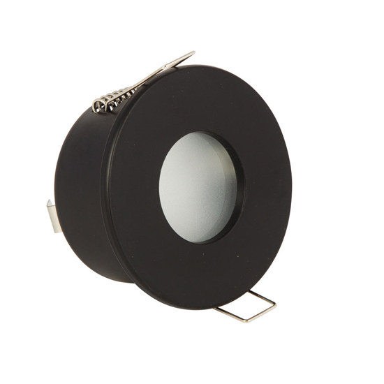 Faretto da incasso a soffitto rotondo nero per doccia bagno fp