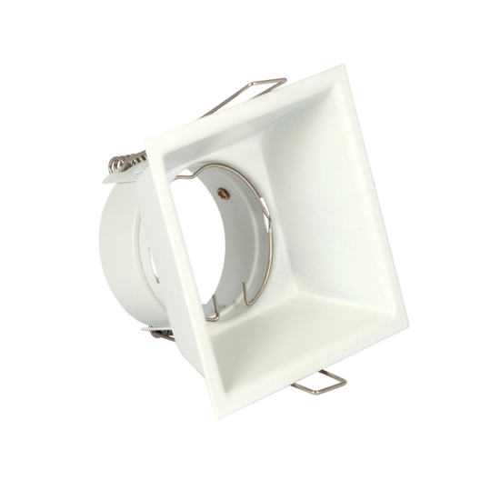 Faretto quadrato metallo bianco da incasso a soffitto fp
