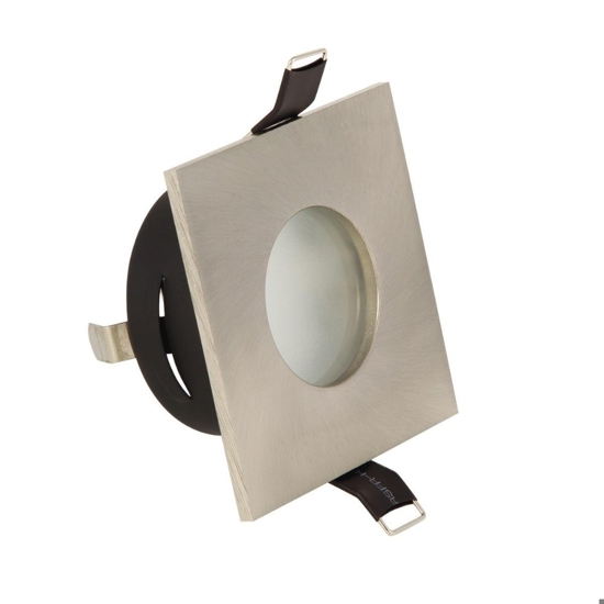Faretto nickel per bagno doccia quadrato da incasso a soffitto fp