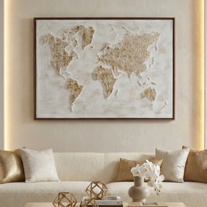 Quadro plafonisfero oro decorazione a rilievo cornice legno 92x122
