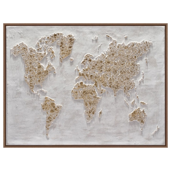 Quadro plafonisfero oro decorazione a rilievo cornice legno 92x122