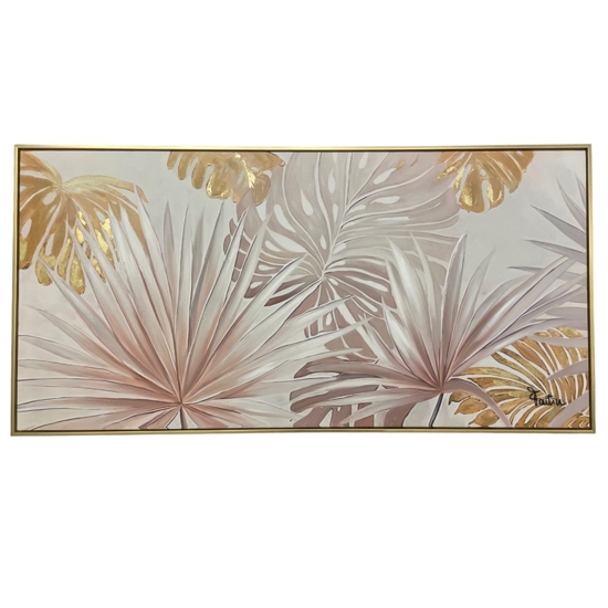 Quadro moderno dolce foresta 120x60 cornice oro per soggiorno
