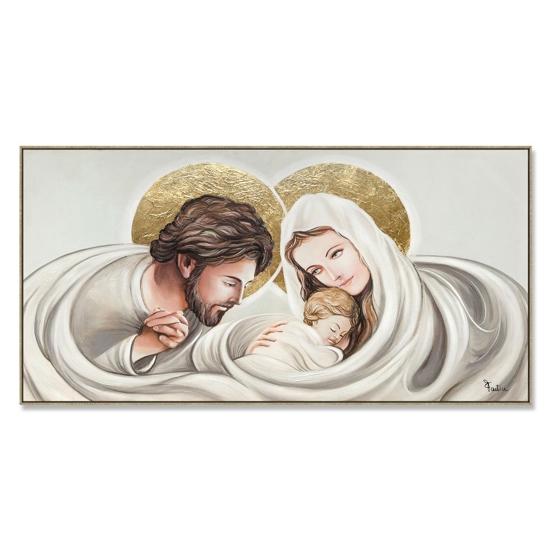 Quadro capezzale sacra famiglia per camera da letto 140x70 cm