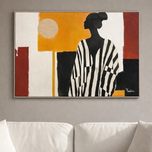 Quadro silhouette elegangte moderno dipinto con cornice 120x80
