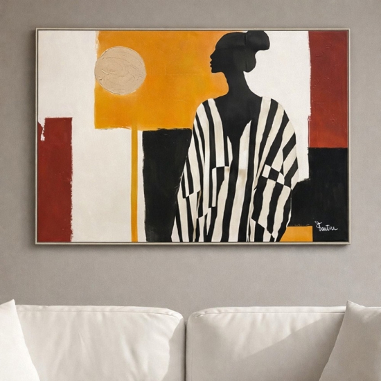 Quadro silhouette elegangte moderno dipinto con cornice 120x80