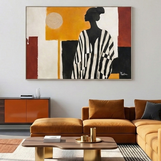 Quadro silhouette elegangte moderno dipinto con cornice 120x80
