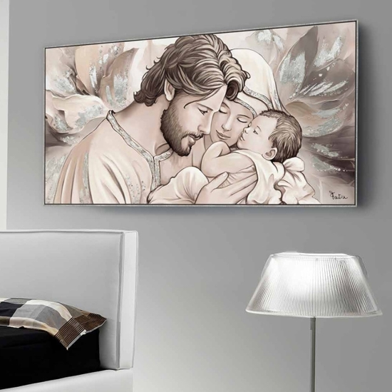 Capezzale capoletto sacra famiglia classica dipinto 140x70