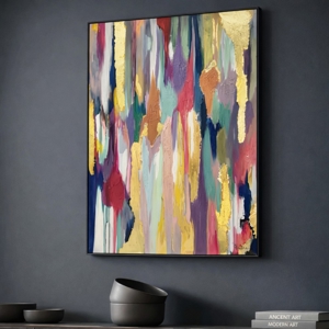 Quadro verticale 80x120 cascata cromatica astratto moderno