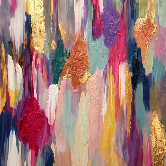 Quadro verticale 80x120 cascata cromatica astratto moderno