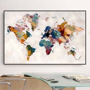 Quadro plafinfero moderno multicolor 120x80 dipinto a mano con cornice