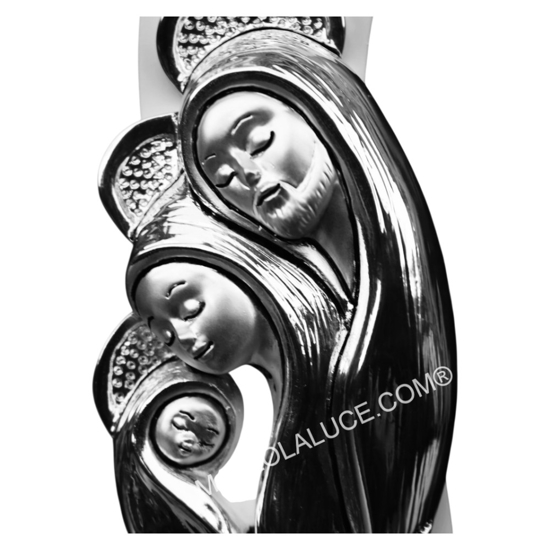 Quadretto camera da letto sacra famiglia 16x6 avorio argento