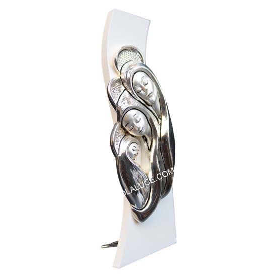 Quadretto camera da letto sacra famiglia 16x6 avorio argento