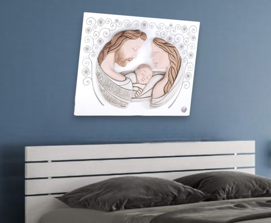 Capezzale sacra famiglia moderna 45x34 capoletto