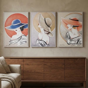 Quadri verticali donne ambiziose 50x70 cornice bianca
