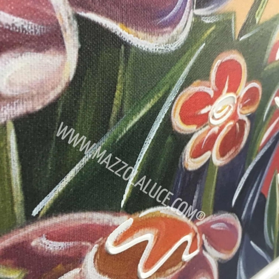 Quadro 122x72 paesaggio romantico colorato innamorati