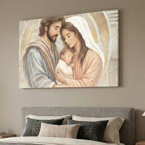 Quadro capezzale sacra famiglia custodi del mistero 120x70