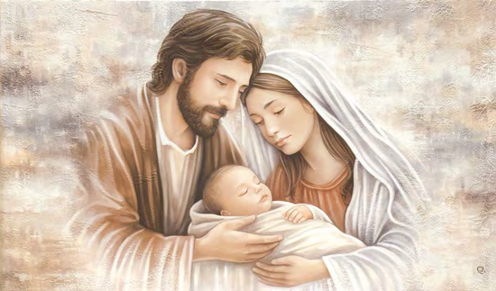 Capezzale sacra famiglia dimora del cuore tela decorata 120x70
