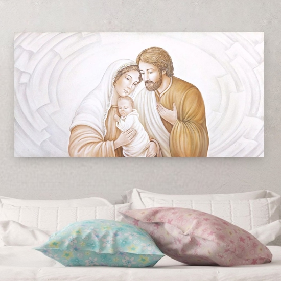 Capoletto classico 120x60 dipinto capezzale sacra famiglia per camera da letto