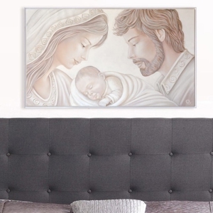 Quadro capoletto classico sacra famiglia 122x72 capezzale decorato