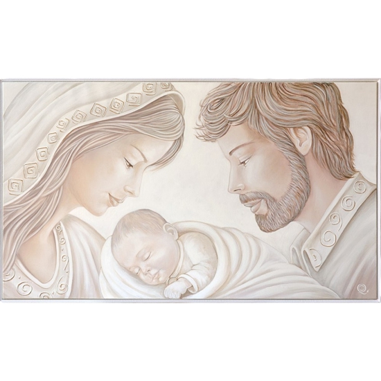 Quadro capoletto classico sacra famiglia 122x72 capezzale decorato