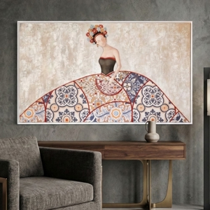 Quadro moderno dama 120x70 tela decorata