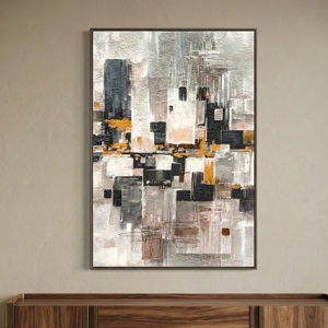 Quadro verticale 50x70 citta astratta moderna decorata