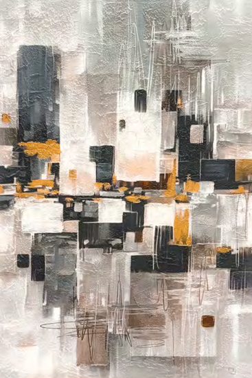 Quadro verticale 50x70 citta astratta moderna decorata