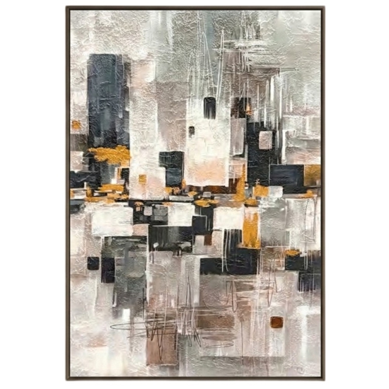 Quadro verticale 50x70 citta astratta moderna decorata