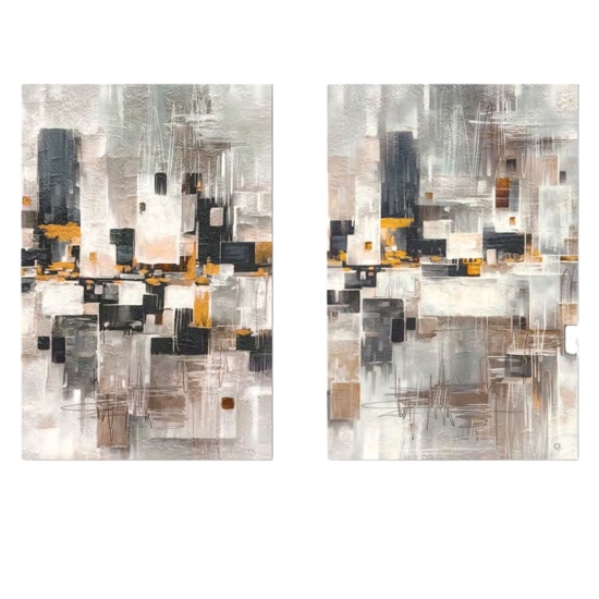 Coppia di quadri 60x90  astratti dipinti moderni tele per soggiorno