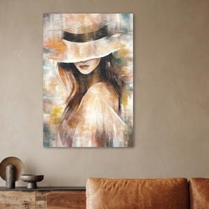 Quadro 50x70 la donna del mistero tela decorata in oro