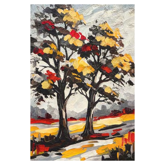 Quadri astratti 50x70 alberi di amore tele decorate verticali