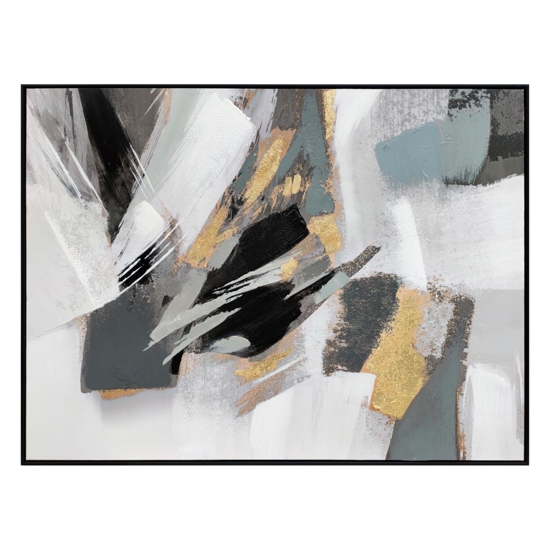 Quadro astratto moderno cornice nera 120x90 per soggiorno