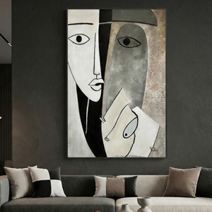 Quadro astratto figurativo artistico materico con cornice 80x120