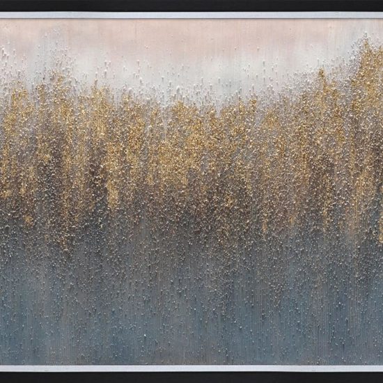 Quadro astratto moderno 65x150 cm materico cornice legno nero e argento