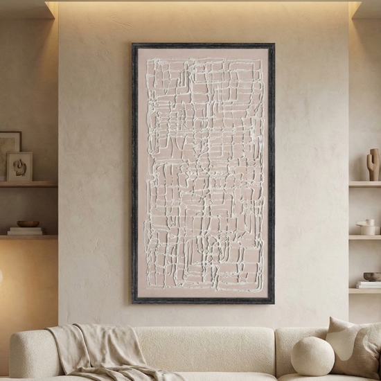 Quadro verticale astratto moderno decorato con cornice 60x120