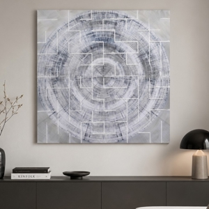 Quadro astratto 100x100 dipinto azzurro grigio per soggiorno