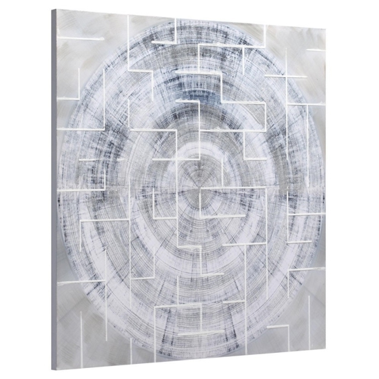 Quadro astratto 100x100 dipinto azzurro grigio per soggiorno