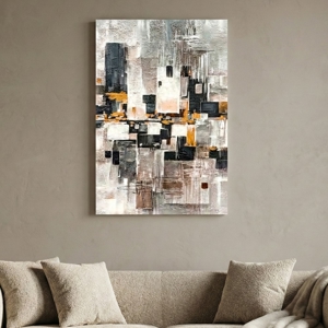 Quadro verticale 60x90 moderno citta astratta decorato