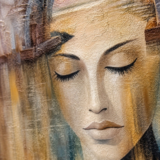 Quadro anima femminile 60x90 particolari dorati cornice francese
