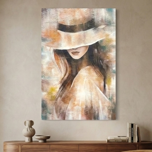 Quadro verticale 60x90 la donna del mistero tela decorata