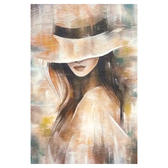 Quadro verticale 60x90 la donna del mistero tela decorata