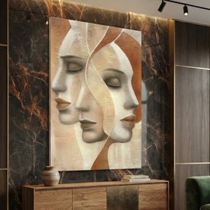 Quadro moderno 60x90 la forza del silenzio tela decorata