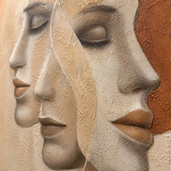 Quadro moderno 60x90 la forza del silenzio tela decorata