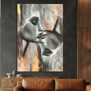 Quadro sguardo interiore 50x70 tela devorata verticale